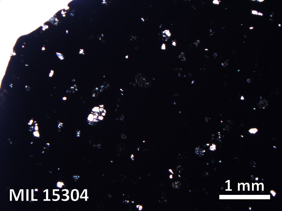 Thin Section Photo of Sample MIL 15304 in Plane-Polarized Light with 2.5X Magnification
