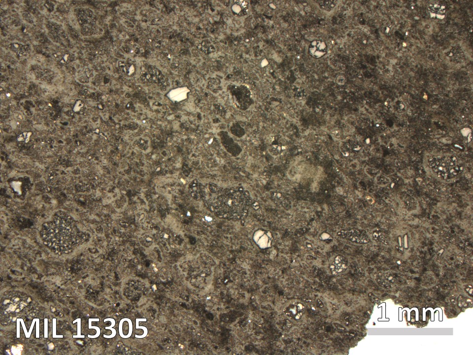 Thin Section Photo of Sample MIL 15305 in Reflected Light with 2.5X Magnification