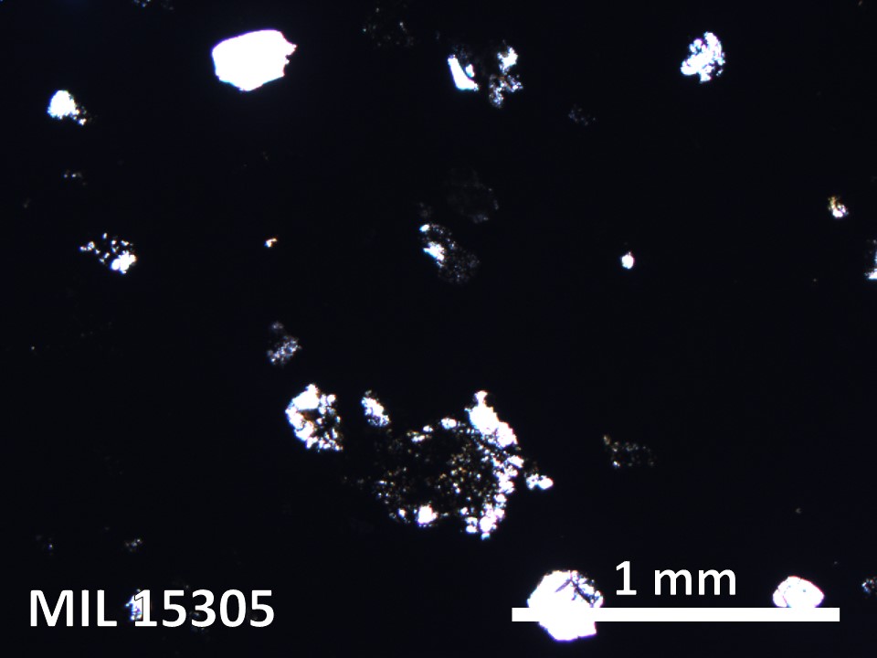 Thin Section Photo of Sample MIL 15305 in Plane-Polarized Light with 5X Magnification