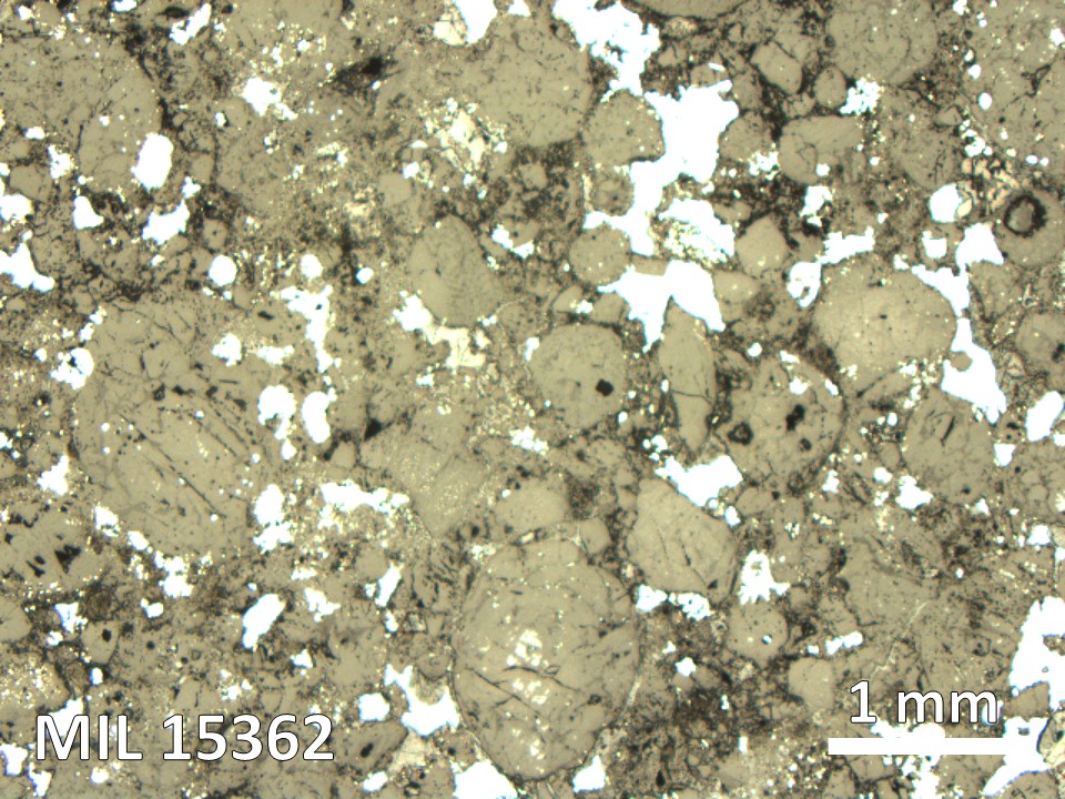 Thin Section Photo of Sample MIL 15362 in Reflected Light with 2.5X Magnification