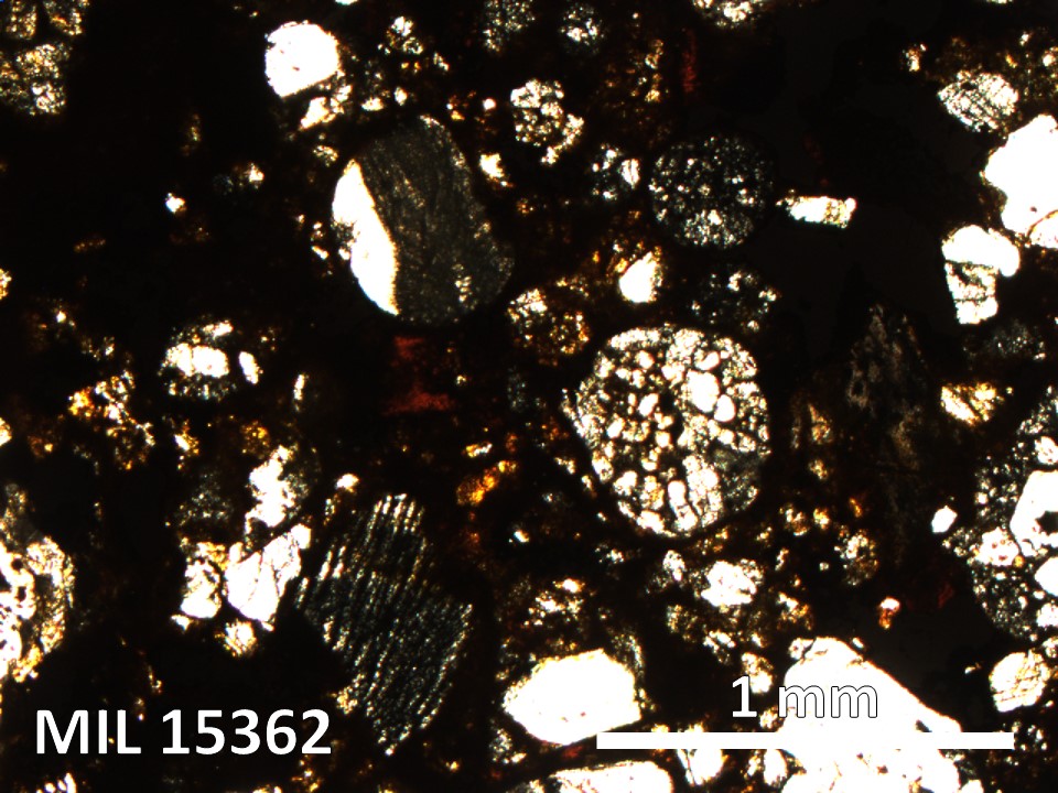 Thin Section Photo of Sample MIL 15362 in Plane-Polarized Light with 5X Magnification