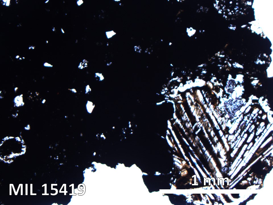 Thin Section Photo of Sample MIL 15419 in Plane-Polarized Light with 5X Magnification