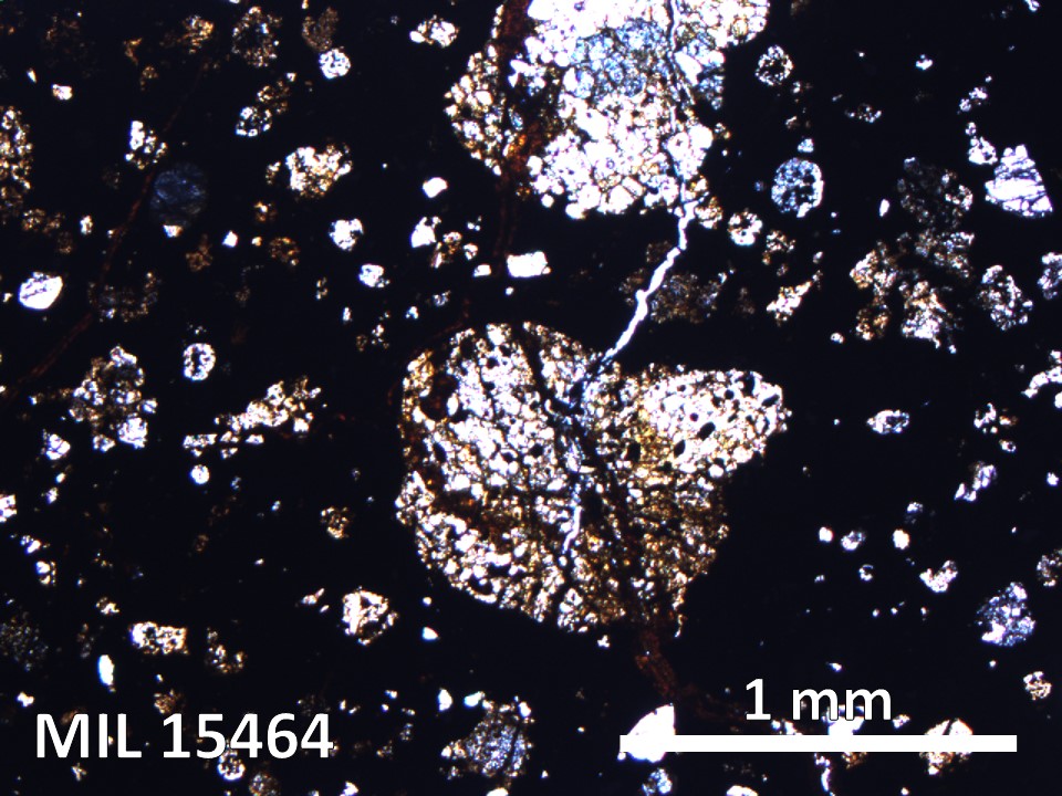 Thin Section Photo of Sample MIL 15464 in Plane-Polarized Light with 5X Magnification