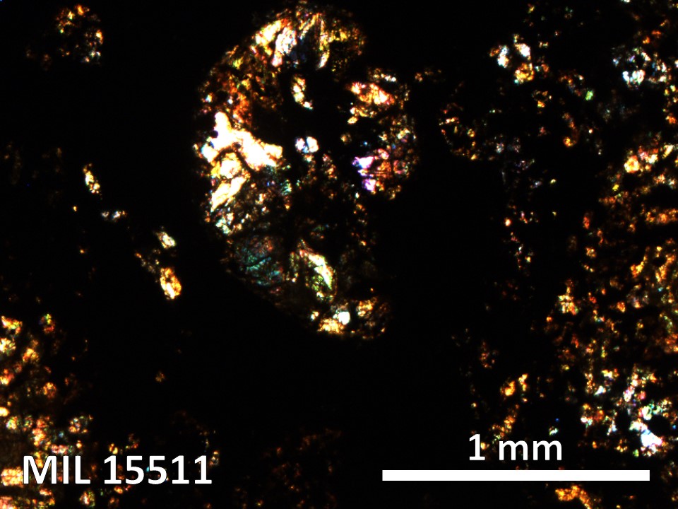 Thin Section Photo of Sample MIL 15511 in Plane-Polarized Light with 5X Magnification
