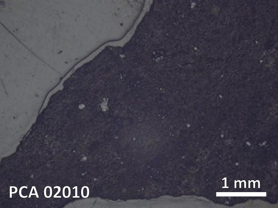 Thin Section Photo of Sample PCA 02010 in Reflected Light with 20X Magnification