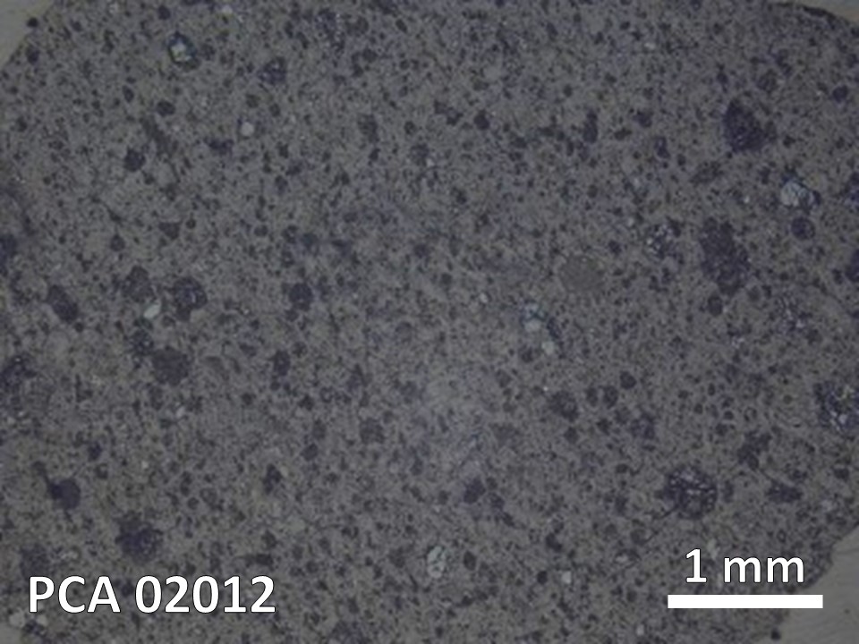 Thin Section Photo of Sample PCA 02012 in Reflected Light with 20X Magnification