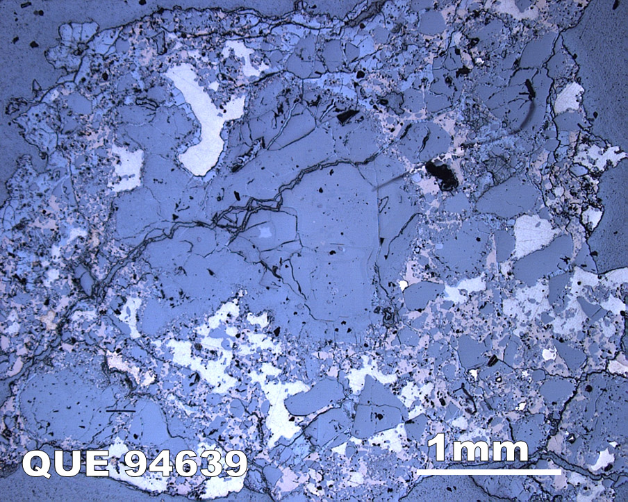 Thin Section Photograph of Sample QUE 94639 in Reflected Light