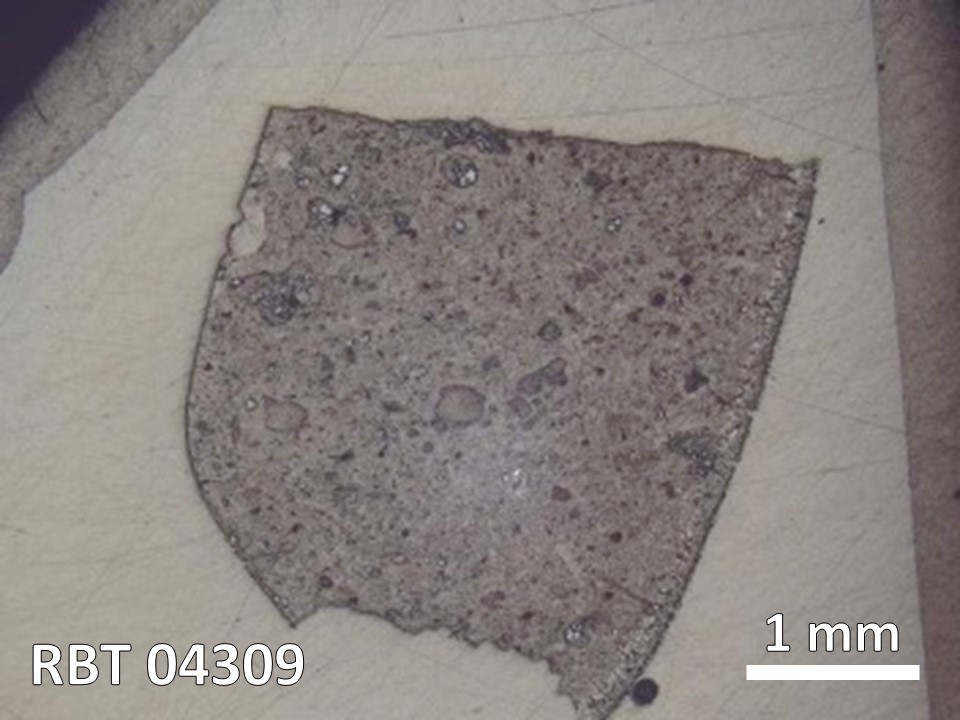 Thin Section Photo of Sample RBT 04309 in Reflected Light with  Magnification