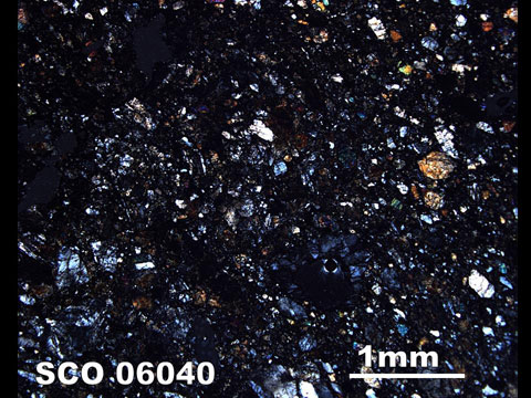 Thin Section Photo of Sample SCO 06040  in Cross-Polarized Light