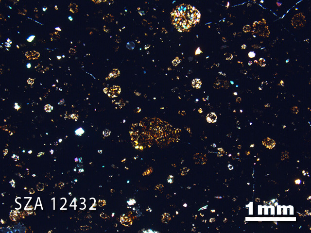 Thin Section Photograph of Sample SZA 12432 in Cross-Polarized Light