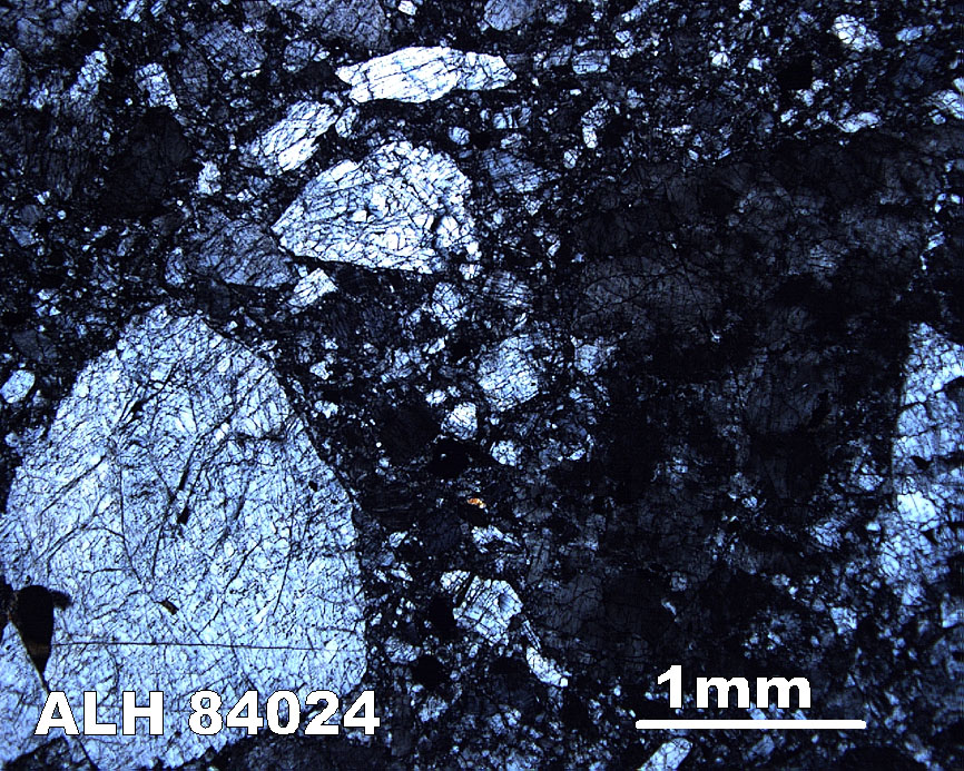 Thin Section Photograph of Sample ALH 84024 in Cross-Polarized Light