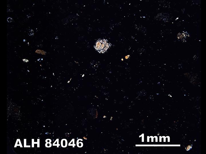 Thin Section Photo of Sample ALH 84046 in Cross-Polarized Light