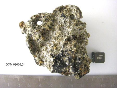 DOM 08005 Meteorite Sample Photograph Showing Bottom View
