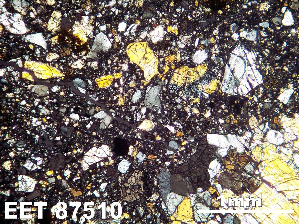 Thin Section Photograph of Sample EET 87510 in Cross-Polarized Light