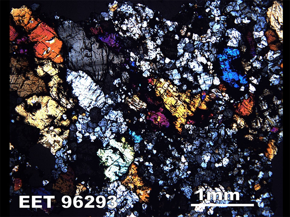 Thin Section Photograph of Sample EET 96293 in Cross-Polarized Light