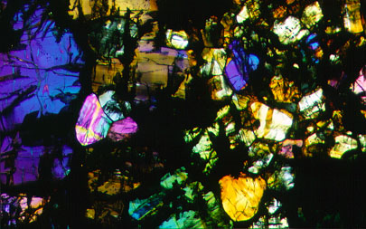 Thin Section Photograph of Sample EET 96331 in Cross-Polarized Light