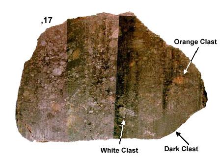 Lab Photo of Sample GRO 95551 Showing Sawed Face