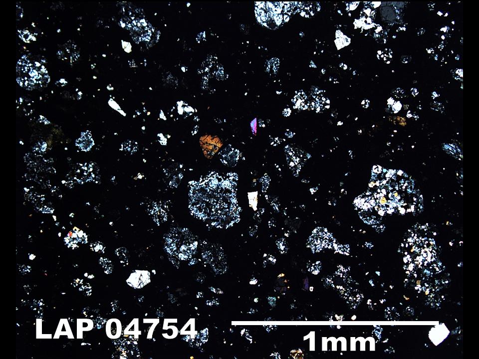 Thin Section Photograph of Sample LAP 04754 in Cross-Polarized Light