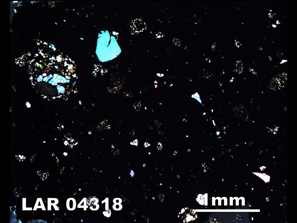 Thin Section Photograph of Sample LAR 04318 in Cross-Polarized Light