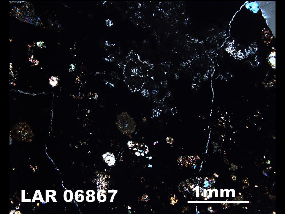 Thin Section Photograph of Sample LAR 06867 in Cross-Polarized Light