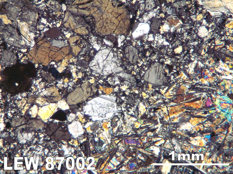 Thin Section Photograph of Sample LEW 87002 in Cross-Polarized Light