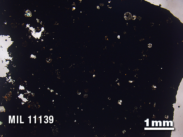 Thin Section Photo of Sample MIL 11139 in Plane-Polarized Light with 1.25X Magnification