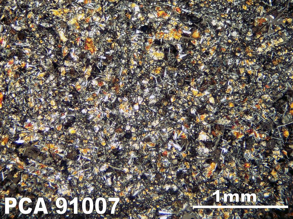 Thin Section Photograph of Sample PCA 91007 in Cross-Polarized Light