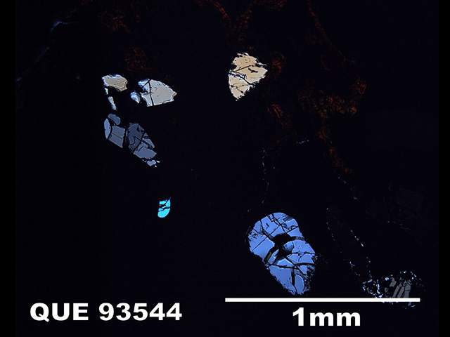 Thin Section Photograph of Sample QUE 93544 in Cross-Polarized Light