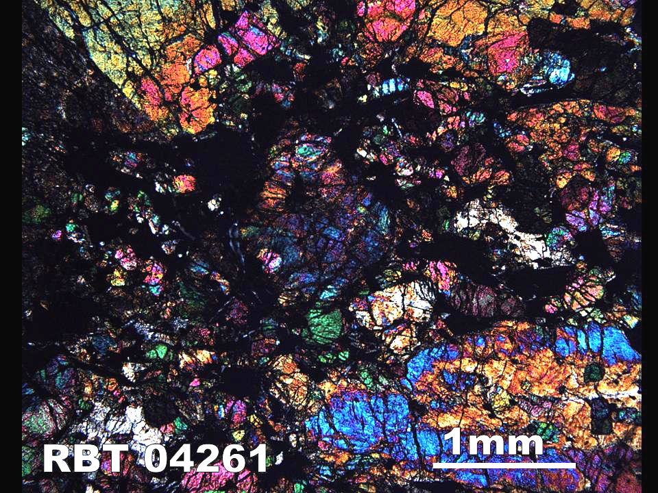 Thin Section Photograph of Sample RBT 04261 in Cross-Polarized Light