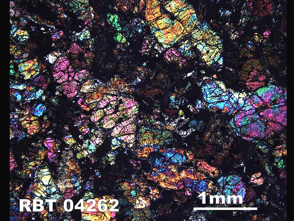 Thin Section Photograph of Sample RBT 04262 in Cross-Polarized Light