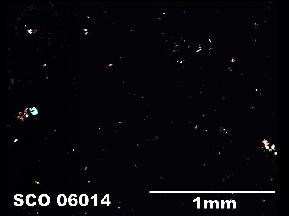 Thin Section Photograph of Sample SCO 06014 in Cross-Polarized Light