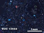 Thin Section Photo of Sample BUC 10944 at 2.5X Magnification in Cross-Polarized Light