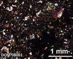 Thin Section Photograph of Sample DOM 08001 in Cross-Polarized Light