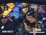 Thin Section Photo of Sample DOM 08372 at 2.5X Magnification in Cross-Polarized Light