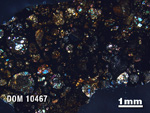 Thin Section Photo of Sample DOM 10467 in Cross-Polarized Light with 1.25X Magnification