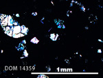 Thin Section Photo of Sample DOM 14359 in Cross-Polarized Light with 5X Magnification