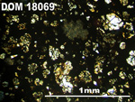 Thin Section Photo of Sample DOM 18069 in Plane-Polarized Light with 5X Magnification