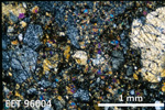 Thin Section Photo of Sample EET 96004 in Cross-Polarized Light with 2.5X Magnification
