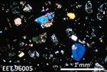 Thin Section Photo of Sample EET 96005 in Cross-Polarized Light with 2.5X Magnification