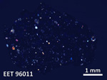 Thin Section Photo of Sample EET 96011 in Cross-Polarized Light with  Magnification