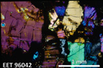 Thin Section Photo of Sample EET 96042 in Cross-Polarized Light with 2.5X Magnification