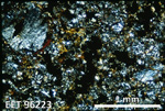Thin Section Photo of Sample EET 96223 in Cross-Polarized Light with 2.5X Magnification