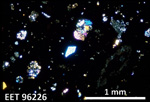 Thin Section Photo of Sample EET 96226 in Cross-Polarized Light with 2.5X Magnification