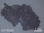 Thin Section Photo of Sample EET 96226 in Reflected Light with  Magnification