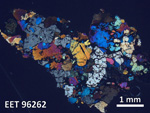 Thin Section Photo of Sample EET 96262 in Cross-Polarized Light with 1.25X Magnification