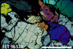 Thin Section Photo of Sample EET 96328 in Cross-Polarized Light with 2.5X Magnification