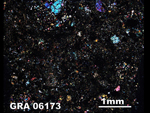 Thin Section Photo of Sample GRA 06173  in Cross-Polarized Light