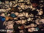 Thin Section Photo of Sample GRA 98032 in Cross-Polarized Light with 1.25X Magnification