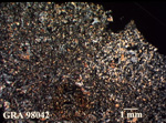 Thin Section Photo of Sample GRA 98042 in Cross-Polarized Light with 1.25X Magnification