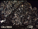 Thin Section Photo of Sample GRA 98044 in Cross-Polarized Light with 1.25X Magnification